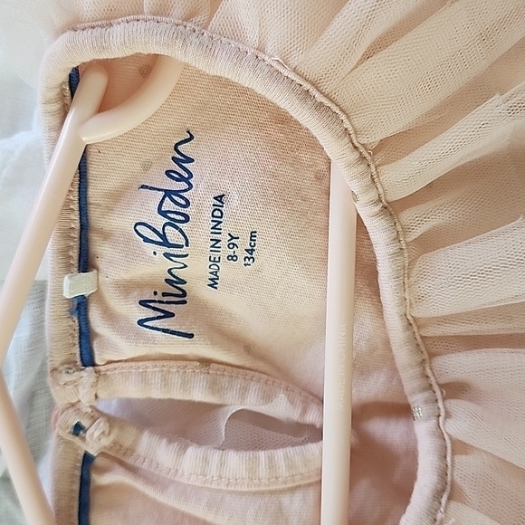 Mini Boden Tulle neckline polkadot top pink size 8-9 y - Picture 4 of 5